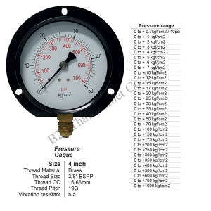 Pressure Gauge 4" ออกล่าง มีปีก 35kgf