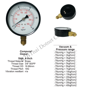 Compound gauge 4 นิ้ว 2 40kgf