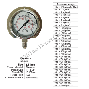 Pressure Gauge 2.5 มีปีก สแตนเลส