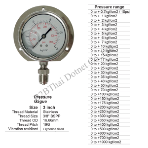 Pressure Gauge 3 มีปีก สแตนเลส